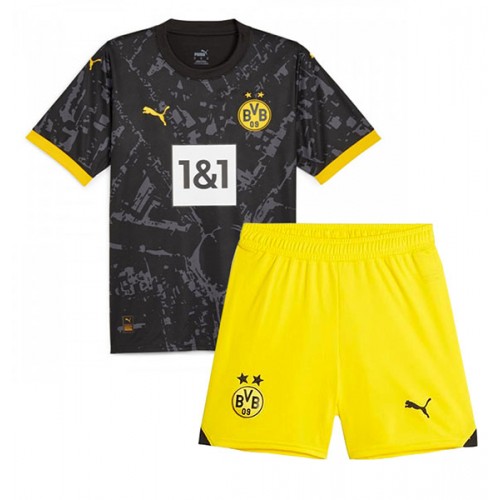 Fotbalové Dres Borussia Dortmund Dětské Venkovní 2023-24 Krátký Rukáv (+ trenýrky)